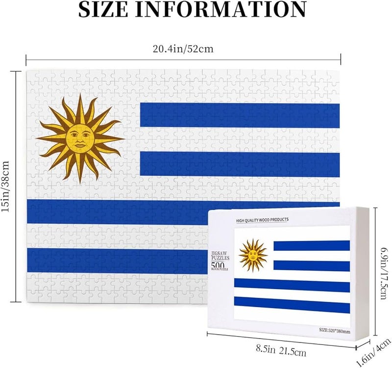 أوروغواي علم 500 قطعة لغز للأشخاص البالغين ديكور المنزل 20.4 × 15 بوصة - Image 4